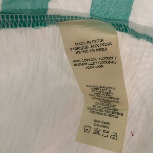 Anthropologie Porridge Golda Gingham Print Tie Back Top Turquoise NEW - Picture 6 of 8